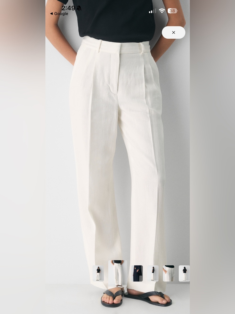 Aritzia White Effortless Linen Trousers